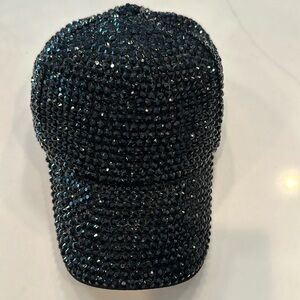 Women’s black bedazzled baseball cap